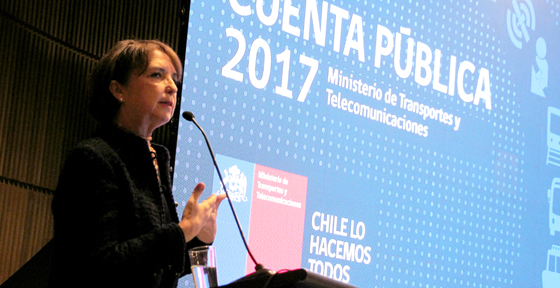 Ministra Gloria Hutt entregó la cuenta pública MTT 2017